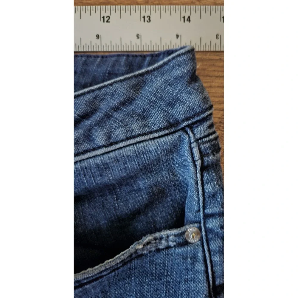 1. STATE SKINNY‎ HIGH RISE Med. Wash Distress Raw Hems Skinny Jeans Sz 29